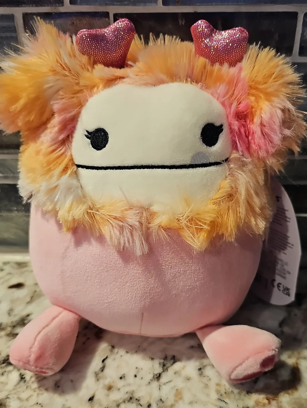 Squishmallows Caparinne Plush - Pink with Rainbow Accents
